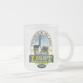 Fenwick Island Lighthouse Frosted Glass Coffee Mug
