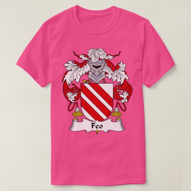 Feo Coat of Arms Family Crest  T-Shirt (Design Front)