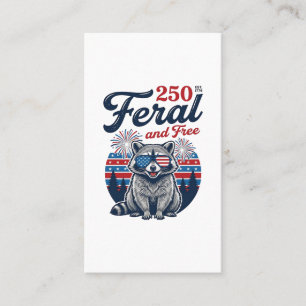 Feral 250 and Free Racoon Patriotic Vector Design Business Card