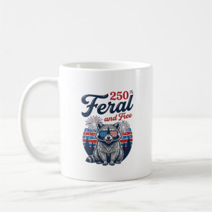 Feral 250 and Free Racoon Patriotic Vector Design Coffee Mug