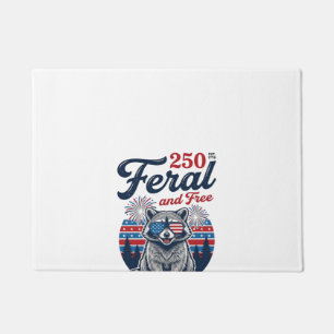 Feral 250 and Free Racoon Patriotic Vector Design Doormat