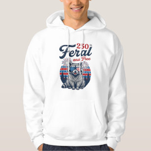 Feral 250 and Free Racoon Patriotic Vector Design Hoodie