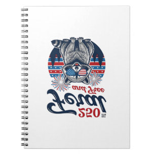 Feral 250 and Free Racoon Patriotic Vector Design Notebook