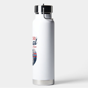 Feral 250 and Free Racoon Patriotic Vector Design Water Bottle