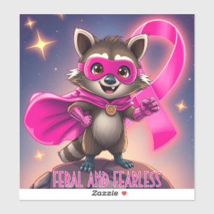 Feral and Fearless Raccoon Breast Cancer Awareness