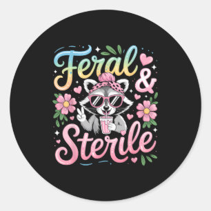 Feral and sterile hysterectomy recovery  classic round sticker