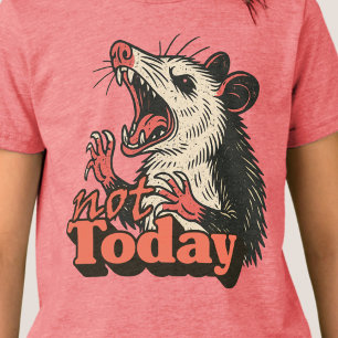 Feral Angry Possum Not Today Typography Kids Tri-Blend Shirt