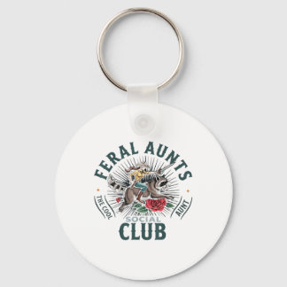 Feral Aunts Social Club The Cool Aunt Racoon Key Ring