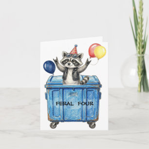 Feral Birthday Racoon Card