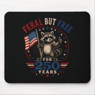 Feral but for 250 years patriotic racoon usa  mouse mat