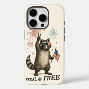 Feral But Free Fireworks Feral Racoon 4th Of July iPhone 16 Pro Case