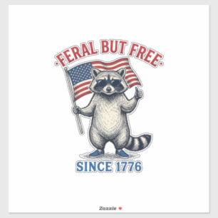 Feral But Free Patriotic Racoon Vintage Shirt Des