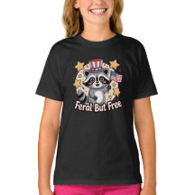 Feral But Free Racoon Patriotic 4th of July