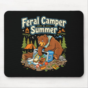 Feral camper weekend forest backpacking enthusiast mouse mat
