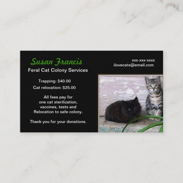 Feral Cat Cause Business Card (Front)