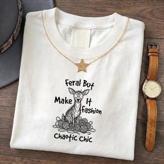 Feral Fashion Deer Funny Quote Tee