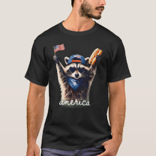 Feral Free American Racoon Funny 4Th Of July T-Shirt