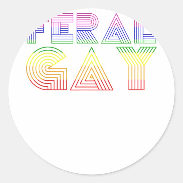 Feral Gay LGBT Gay Bi Pan Trans Pride Meme Rainbow Classic Round Sticker (Front)