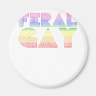 Feral Gay LGBT Gay Bi Pan Trans Pride Meme Rainbow Magnet