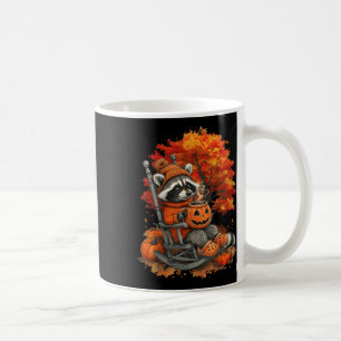 Feral Girl Fall Racoon Halloween Pumpkin Racoon Coffee Mug
