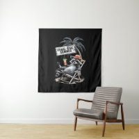 Feral Girl Summer Beach Funny Racoon