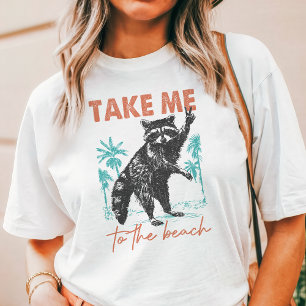 Feral Girl Summer Beach Racoon Tri-Blend Shirt