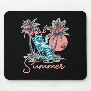 Feral girl summer funny meme feral racoon summer mouse mat
