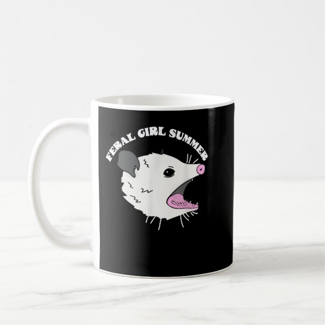FERAL GIRL SUMMER OPOSSUM  COFFEE MUG (Left)