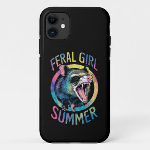Feral Girl Summer Opossum Tie Dye Racoon iPhone 11 Case
