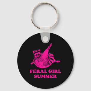 Feral Girl Summer Raccoon Lovers Trash Panda Summe Key Ring