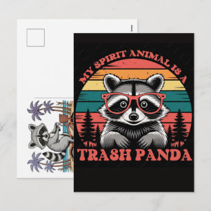 Feral Girl Summer Racoon Beach Vibes Wild Coastal Holiday Postcard