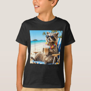 Feral girl summer racoon funny meme women girl T-Shirt