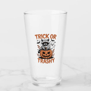 Feral Halloween Trick or Trashy Glass