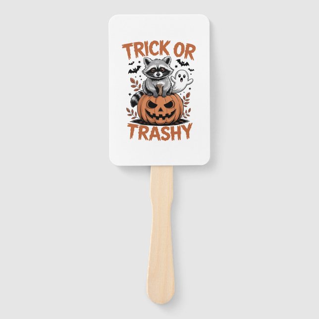 Feral Halloween Trick or Trashy Hand Fan (Front)