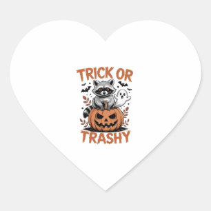 Feral Halloween Trick or Trashy Heart Sticker