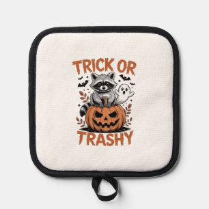 Feral Halloween Trick or Trashy Pot Holder