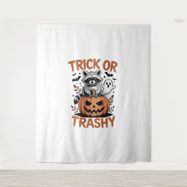 Feral Halloween Trick or Trashy Tapestry (Front)