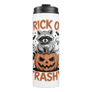 Feral Halloween Trick or Trashy Thermal Tumbler