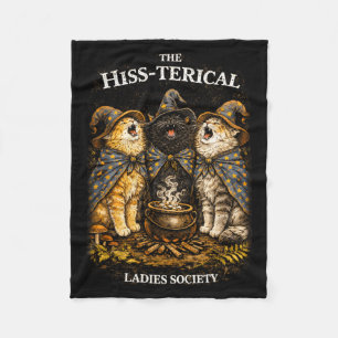 Feral Ladies Society Cat Wicca Halloween Witch Fleece Blanket