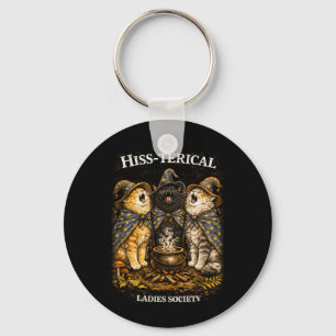 Feral Ladies Society Cat Wicca Halloween Witch Key Ring
