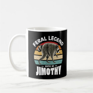 Feral Legend Jimothy Retro Vintage Funny Racoon Coffee Mug