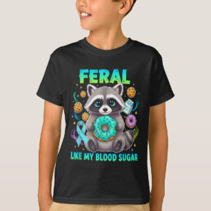 Feral Like My Blood Sugar Raccoon Donuts Diabetes  T-Shirt