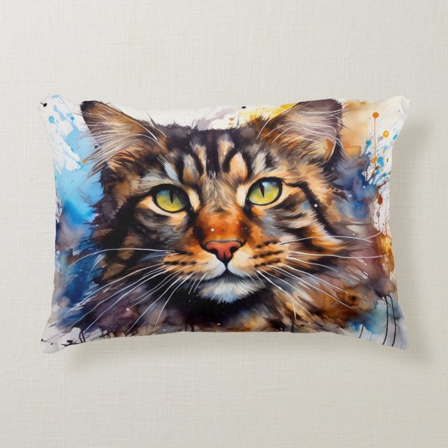 Feral Maine Coon Decorative Cushion (Front)