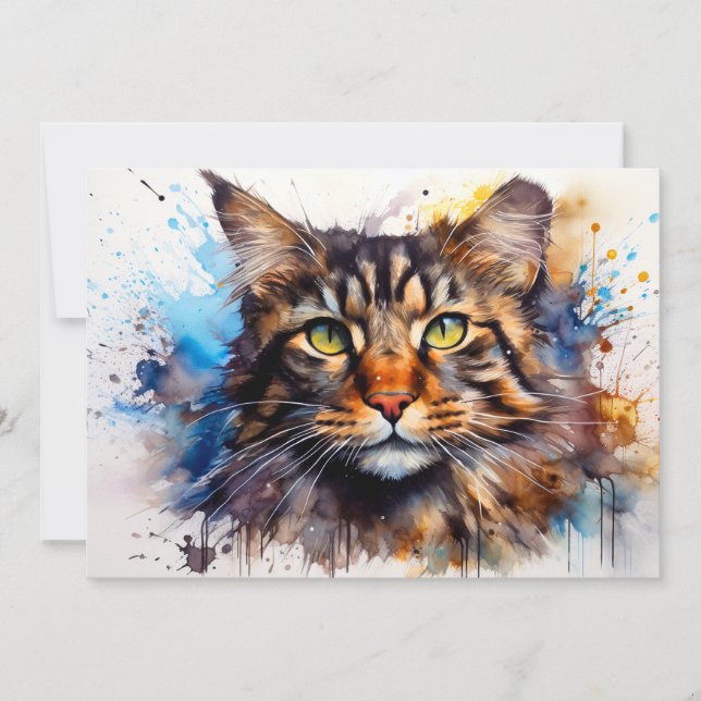 Feral Maine Coon Holiday Card (Front)