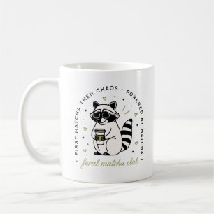 Feral matcha club funny racoon lovers sarcastic coffee mug