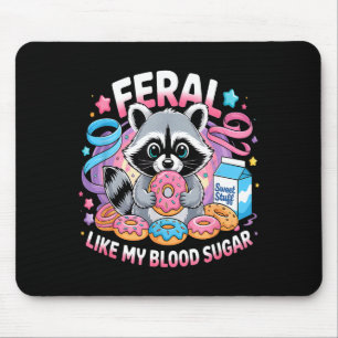 Feral Raccoon And Donuts Diabetes Awareness Design Mouse Mat