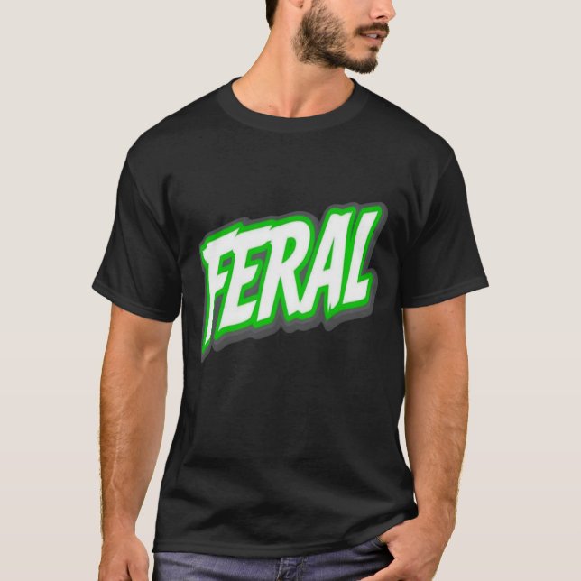 Feral T-Shirt – Wild Gothic Statement Design (Front)