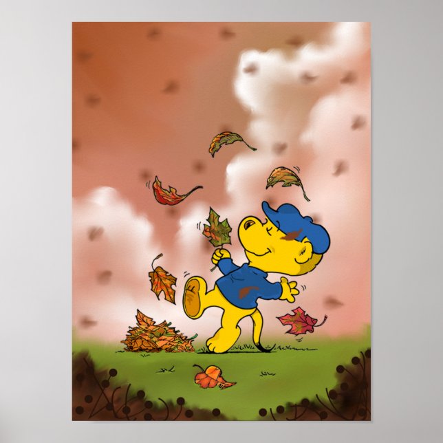 Ferald Amongst The Autumn Leaves Poster (Front)