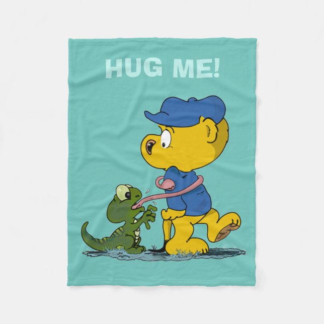 Ferald and The Baby Lizard Fleece Blanket (Front)