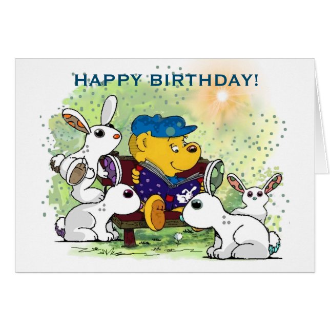 Ferald and The Bunnies Birthday Card (Front Horizontal)